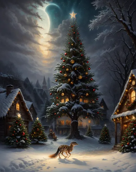 ethereal fantasy concept art of breathtaking <lora:quiron_Chritsmas_v1_lora:0.87> ChristmasQuiron style, Christmas, Christmas tree, Christmas decorations, best quality, ultra detailed, 8k, realistic, mysterious. A road-runner riding a tortoise in Joshua Tree, 8k photograph National Geographic., . award-winning, professional, highly detailed . magnificent, celestial, ethereal, painterly, epic, majestic, magical, fantasy art, cover art, dreamy