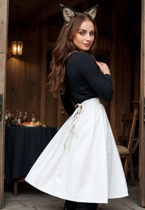 woman,  tradwife dress,  classy,  [magic the gathering] uhd, high detail <lora:foxyloxymoxy:1>