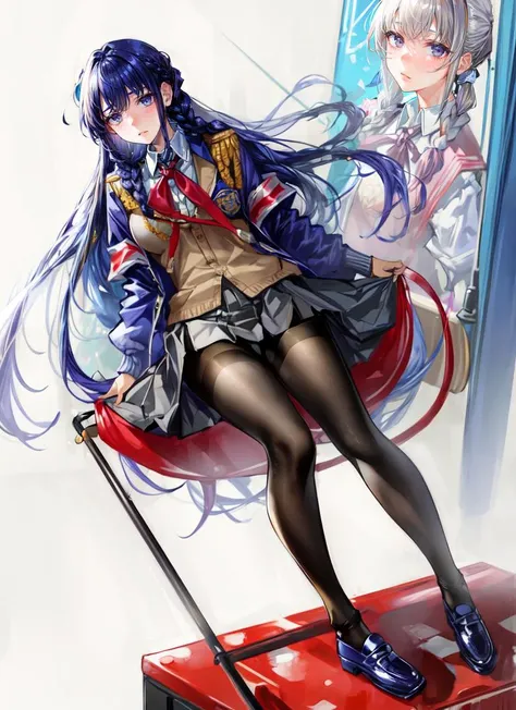 (masterpiece, best quality:1.4),
1girl, tall, uniform, twin braids, pantyhose,
<lora:add_detail:1> <lora:yomu-2:1>