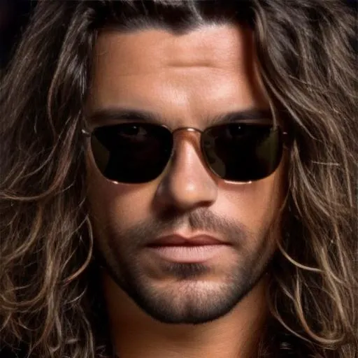 portrait photo of man with a dark glasses, detailed face, long hair, high quality, brunette color hair, 8k <lyco:locon_perfecteyes_v1_from_v1_64_32:0.75> <lora:inxs:1>