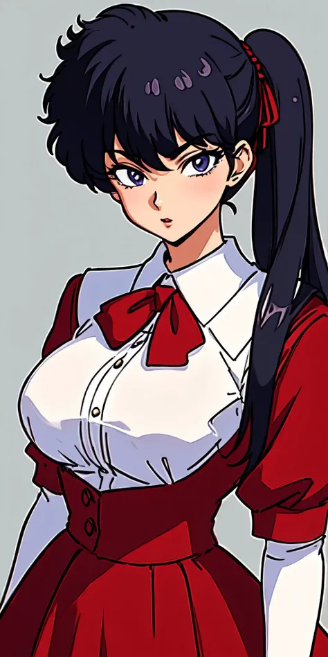 solo, (masterpiece, best quality;1), extremely detailed, 1girl , evil green,
(highly detailed:1), sfw, detailed eyes,
simple background,
(KodachiKunou:1), large breast, (KodachiCasualOutfit:1),
<lora:KodachiKunou:0.75>