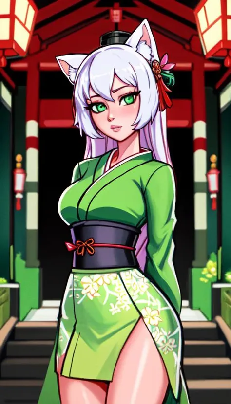 (dreamlikeart style:0.5),( redshift style:0.5),(analog style:0.5),(mdjrny-v4 style:0.5), (studio_ghibli_anime_style style:0.9), (copeseethemald style:0.5),(thepit bimbo:1.2),(glossy sexy bimbo:1.2),

([Irina Shayk|Jennifer Lawrence]:1.2),geisha, woman, 1girl,masterpiece,closeup,
beautiful, long_hair, looking_at_viewer,face focus,
beautiful detailed green_eyes,hands down, (arms_behind_back:1.2),
smooth skin, (subsurface skin scattering:1), shiny skin,vax,plastic,
floral_print,japanese_clothes, wide_sleeves,kimono pattern, kimono,

pets, cat, dog, fox,daruma_d_oll, lantern, maneki-neko, torii, obi, outdoors, paper_lantern,msash, shiba_inu,  stairs, torii, youkai,Japanese d_olls,
cherry blossom, Japan,Tokyo,train station,

intricate, concept art,
realistic proportions, (painterly:0.7),