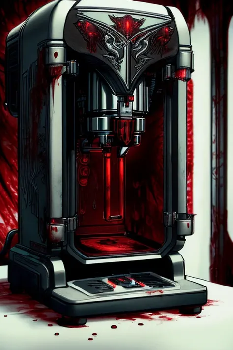<lora:VampiricTech-20:0.8>, vamptech, blood, vampiric ,scifi,
coffee machine , blood mug,