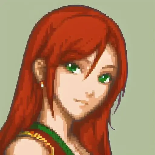gbafegirl, green background,1girl, red hair, <lora:gbafegirl_20230219:1>
