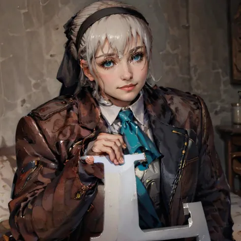 (masterpiece, best quality:1.2), solo, 1girl, elie macdowell, slight smile, looking at viewer, handthel, hair ribbon, hairband, blue ascot, long sleeves, <lora:elie-nvwls-v2-zero:0.8>, <lyco:concept_handingyouthel_512-10:1.0>