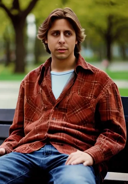 portrait bndr, man, park, spring, sitting on a bench