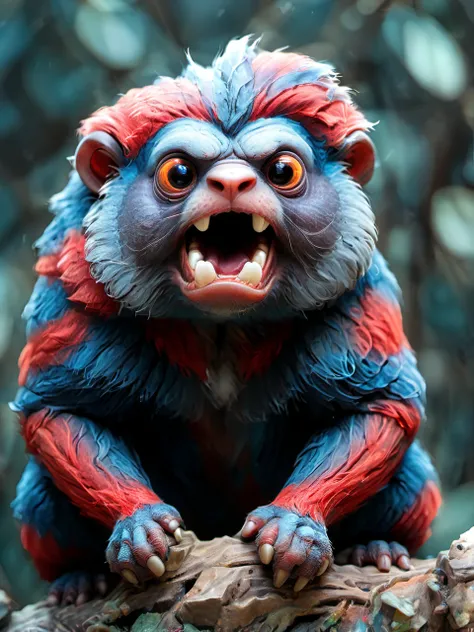 red and blue, scary, otherworldly, Vibrant Rim Light,  Eerie, dark, spooky, suspenseful, grim, (ugliest marmoset) <lora:xl_more_art-full_v1:1.0>