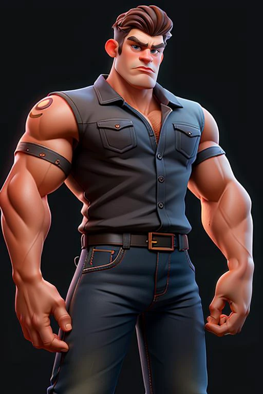 masterpiece, best quality, a hunky motor gang member wearing a leather jacket and denim pant , standing in middle of motorcycle bar full with whiskey and vodka , soft lighting, black background