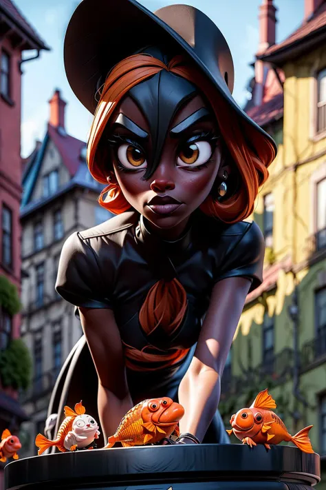 A Magnificent Paula Seraphine Mid-Range Body Shot of a  (Shadow Assassin:1.3),
looking and facing the camera, 
wearing a Kelly and Goldfish a mysterious and lurex top and tiered dress, 
Heidelberg School Movement, 
inspired by Gueorgui Pinkhassov and Mile V Schlesser and Pierre Emmanuel Damoye, 
in the style of street art and american scene painting, 
<lora:intricatedetails:0.25@10,0.3@20,0.35@30>,<lora:detail_slider_v4:1@10,1.05@20,1.10@30>,<lora:add_detail:0.35@10,0.5@20,0.65@30>