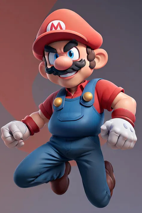 (best quality, masterpiece), 1boy, mario \(series\), mario, red clothes, smile, jump,
