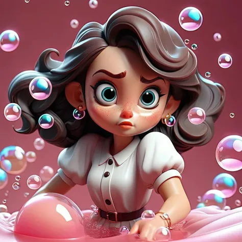 Bubbles,1girl,(flowing liquid:1.3),pink background,3D cinematic film.(caricature:0.2)
highly detailed,8K,HDR,UHD,masterpiece,best quality,highly detailed,wallpaper,reality ray tracing,