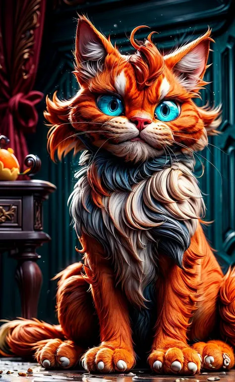 dau-al-set, an orange and white cat being petted by a person, ginger cat, orange cat, petting a cat, garfield cat face, photo of a cat, garfield the cat, an orange cat, scratchy, orange metal ears, fluffy orange skin, cute cat photo, warm friendly face, the cat is orange, Laying down on one's back of garfield, a cute cat, sad cat, (Stately details:1.12), (Precise details, hyperdetailed:1.15), <lora:add_detail:1.5>, (Asian-Less:0.5),(bad-hands-5:1)