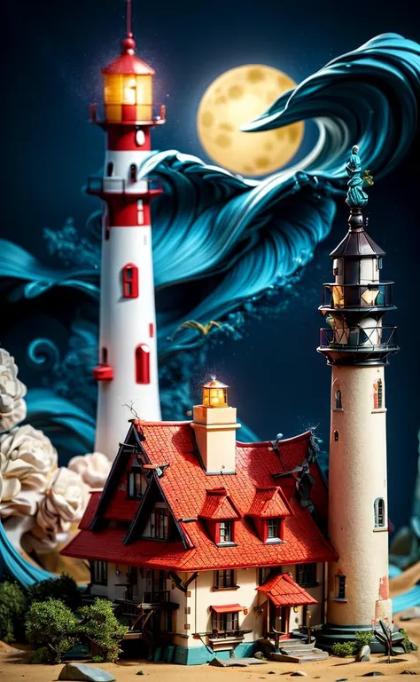 hurufiyya, A moonlit beach with crashing waves and a solitary lighthouse, New Realism, Poppy, Sexy, Kandinsky, (Stately details:1.12), (Precise details, hyperdetailed:1.15), <lora:add_detail:1.2>,<lora:more_details:0.25>, (Asian-Less:0.5),(bad-hands-5:1)