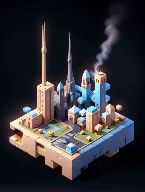 isometric city
masterpiece, best quality, black background