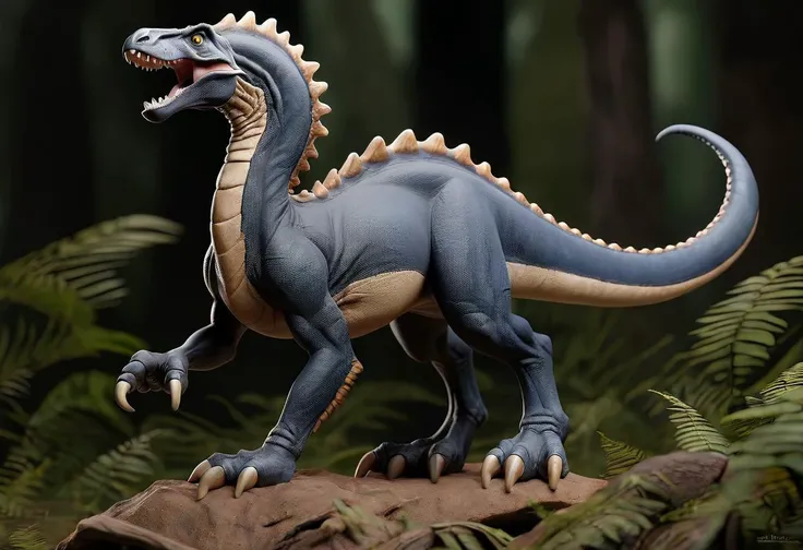breathtaking Alectrosaurus abaddon pre_historical forest . award-winning, professional, highly detailed