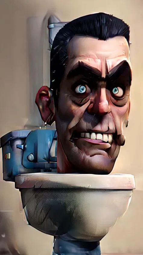 <lora:Skibidi:0.8>, Skibidi, g-man head in toilet, face focus, looking at camera, eye contact, missile launchers, <lora:G_man:1>