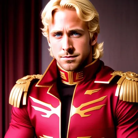 breathtaking Ryan Gosling dressed as Char Aznable <lora:MXchar-1:1> . award-winning, professional, highly detailed, ~*~aesthetic~*~, cinematic lighting, inspiring, vibrant, grim, dark, epic, high detail, hyper realism, masterpiece, professional CGI, HDR, UHD, best quality, 64k, *~cinematic~*~