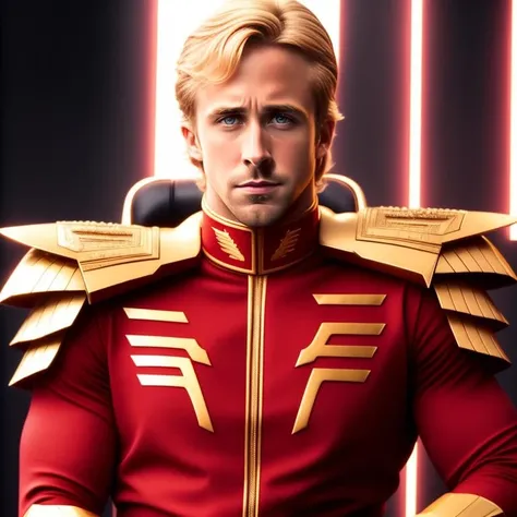 breathtaking Ryan Gosling dressed as Char Aznable <lora:MXchar-1:1> . award-winning, professional, highly detailed, ~*~aesthetic~*~, cinematic lighting, inspiring, vibrant, grim, dark, epic, high detail, hyper realism, masterpiece, professional CGI, HDR, UHD, best quality, 64k, *~cinematic~*~