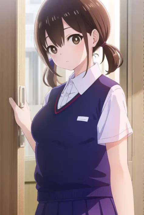 honokahara, <lora:honoka hara s1-lora-nochekaiser:1>,
honoka hara, short hair, brown hair, hair between eyes, twintails, (brown eyes:1.5), low twintails, short twintails,
BREAK skirt, shirt, school uniform, white shirt, short sleeves, pleated skirt, collared shirt, blue skirt, sweater vest, plump,
BREAK indoors, classroom,
BREAK looking at viewer, (cowboy shot:1.5),
BREAK <lyco:GoodHands-beta2:1>, (masterpiece:1.2), best quality, high resolution, unity 8k wallpaper, (illustration:0.8), (beautiful detailed eyes:1.6), extremely detailed face, perfect lighting, extremely detailed CG, (perfect hands, perfect anatomy),
