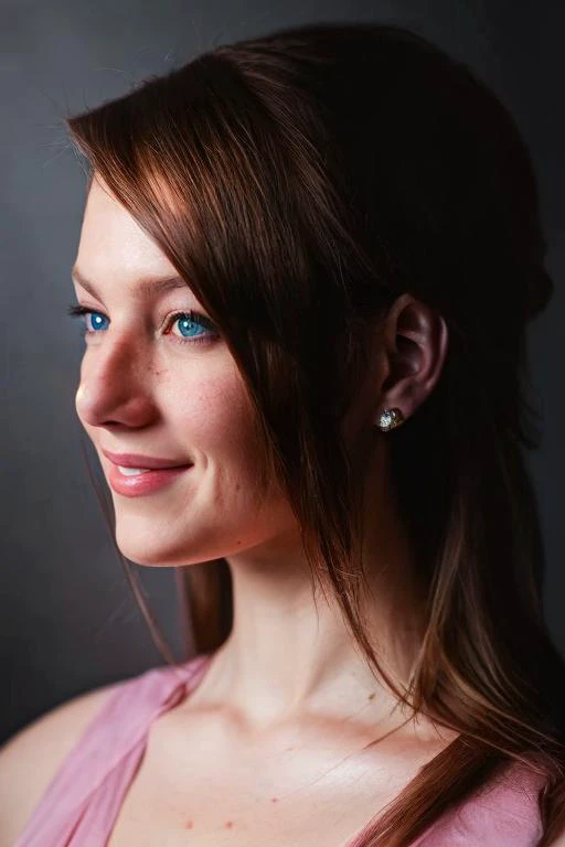 (((Head Portrait))), (((1/2 Body View))), ((Professional Photo Shoot)), ((in photographers studio)), model shoot style, extremely intricate, High Detail, Sharp focus, dramatic, soft cinematic light, (looking at viewer), (Real Eyes), (Detailed Eye Corneas) (detailed pupils), smiling, 24mm, photo lab, elegant, insane details, hyperdetailed, low contrast, (((SFW))) <lora:Emma_Stone:0.85>