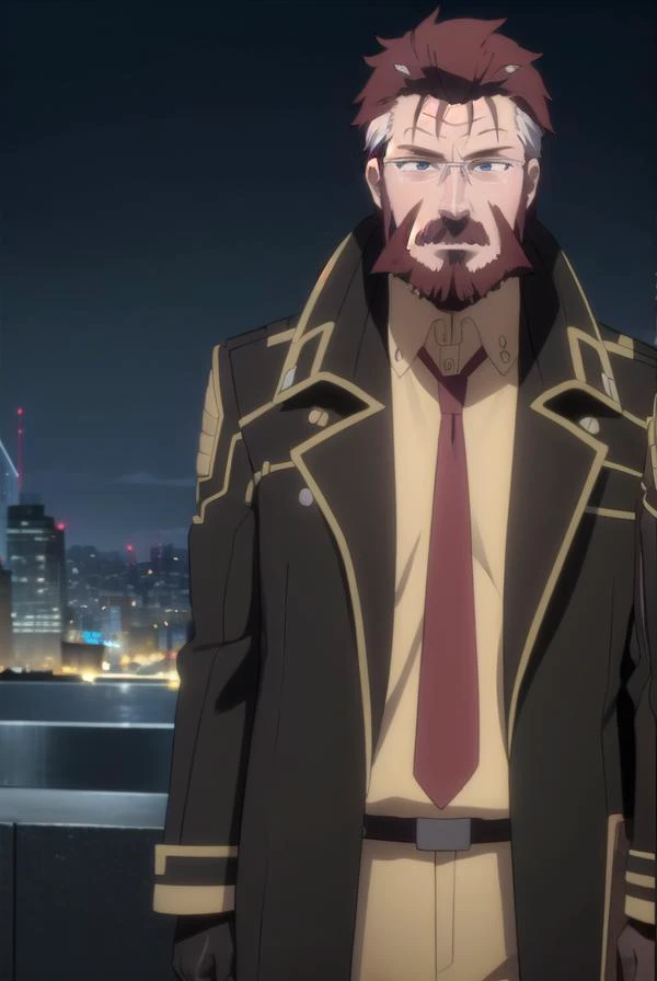 blitztalker, <lora:blitz talker s1-lora-nochekaiser:1>,
blitz talker, brown hair, male focus, red hair, multicolored hair, facial hair, scar, (black eyes:1.5), beard, glasses,
BREAK shirt, gloves, necktie, black gloves, coat, yellow shirt,
BREAK outdoor, city, night, sky, buildings, moon, clouds,
BREAK looking at viewer, (cowboy shot:1.5),
BREAK <lyco:GoodHands-beta2:1>, (masterpiece:1.2), best quality, high resolution, unity 8k wallpaper, (illustration:0.8), (beautiful detailed eyes:1.6), extremely detailed face, perfect lighting, extremely detailed CG, (perfect hands, perfect anatomy),
