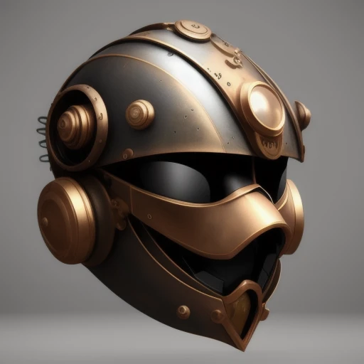 colorful vivid steampunk mask minimalist fantasy art robot ninja helmet, global illumination ray tracing hdr fanart arstation by sung choi and eric pfeiffer and gabriel garza and casper konefal