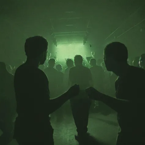 DSLR photo, Raw photo, artistic, a group of people standing in a dark room, dancing, dark, 8k, contrast, detailed, intricate, UndergroundClub, <lora:UndergroundClub:0.8>, soft lighting, realistic, hard shadow, masterpiece, best quality