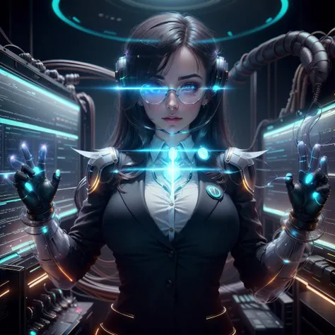 <lora:OpticalTech-60:0.8>,opticaltech ,scifi, optical fibers,inner glow, glass , 
1girl, office lady, sexy pose,