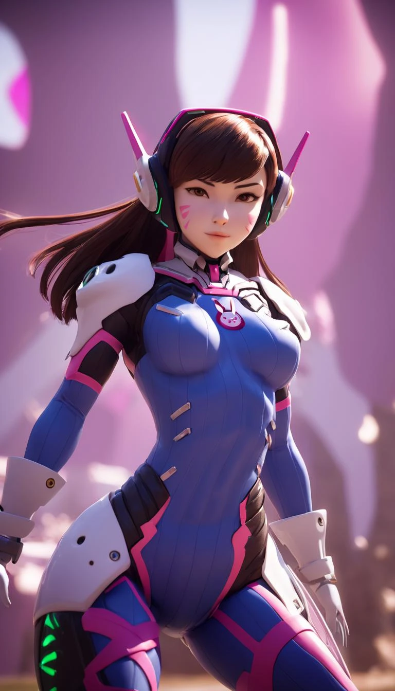 cinematic photo Cinematic scene, hero view, D.Va, Overwatch <lora:d.va_xl_v1:1>, action pose, detailed background, masterpiece, best quality, high quality, highres, absurdres, Guild Wars 2 . 35mm photograph, film, bokeh, professional, 4k, highly detailed