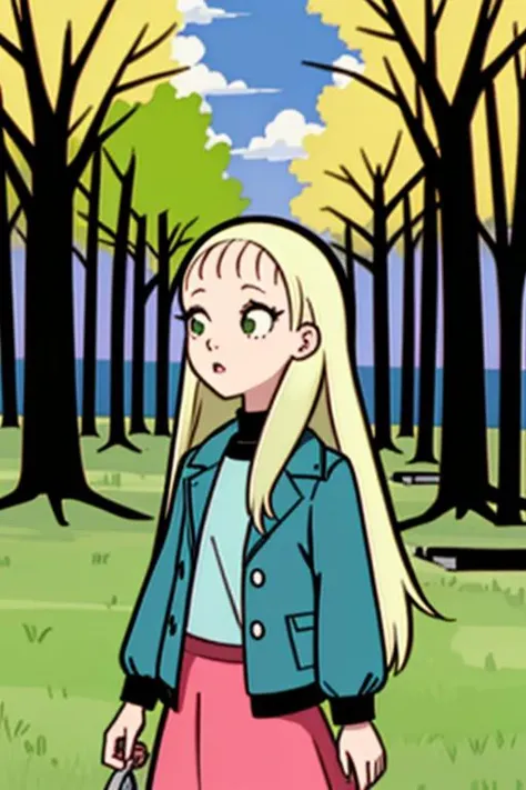 park, trees, <lora:Posie_-_Mission_Hill:1> posie_mh, 1girl, long hair<lora:LCM_SD15:1.0>