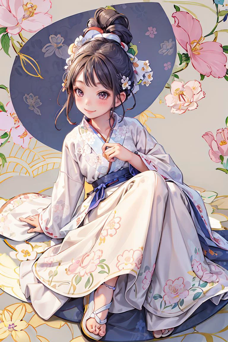 1 girl, hanfu, dynamic angle,
best quality, masterpiece, intricate details, <lora:hanfuSong_v35:.5>, (zentangle floral pattern background:1.2),