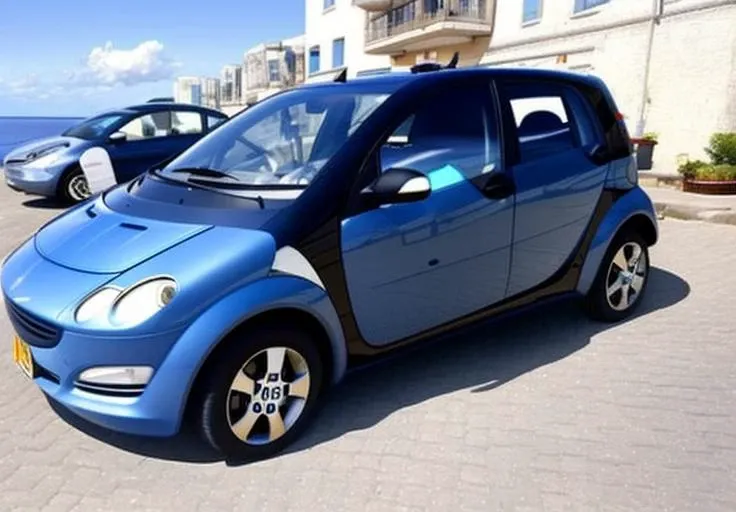 smart forfour, blue, boulevard, ocean view