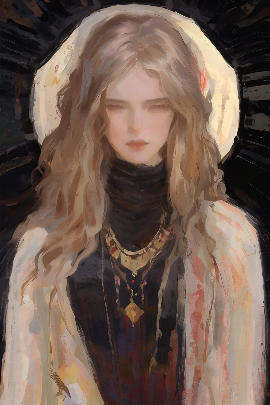 (Style by NTY:1.4), female, scarlet art, intricate, dark <lora:OilPaint:0.7>