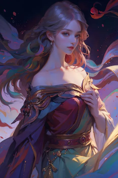 visual metaphors, symbolic representation, evocative motifs,
Gentle touch, inviting smile, delicate features, enigmatic allure, tastefully enticing,
1girl,scarlet art, iridescent hair, 
<lora:gufeng:0.5> <lora:OilPaint:0.6>Style by NTY