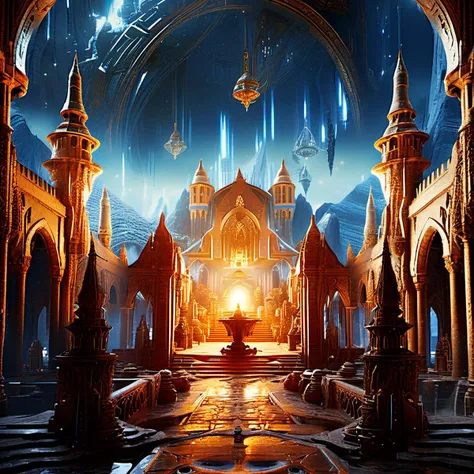 ((masterpiece)), ((best quality)), 8k, high detailed, ultra-detailed, science fiction, fantasy, Monastery , <lora:AetherPunkAI:1>