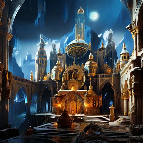 ((masterpiece)), ((best quality)), 8k, high detailed, ultra-detailed, science fiction, fantasy, Monastery , <lora:AetherPunkAI:1>