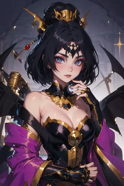 lilithmon,set,(masterpiece, sidelighting, finely detailed beautiful eyes: 1.2), masterpiece*portrait,lustrous skin,ik1, 1girl,
