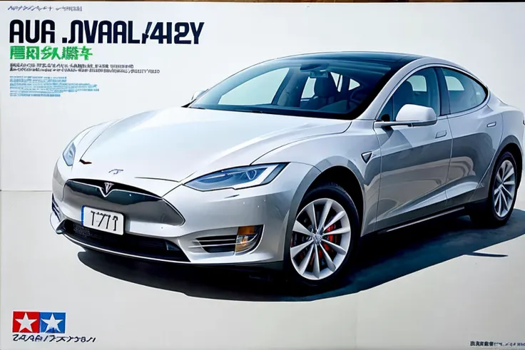 <lora:tamya-boxart:0.95>ç°å®®ç繪, tamya-boxart photo of a tesla automobile, (sharp focus, highly detailed, 4k, 8k, best quality, masterpiece, ultra highres:1)