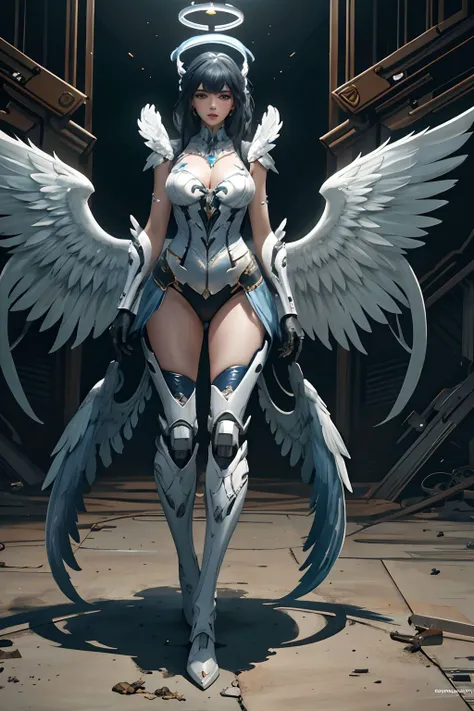 ((Masterpiece, best quality)),photography, detailed skin, realistic, photo-realistic, 8k, highly detailed, full length frame, High detail RAW color art, diffused soft lighting, shallow depth of field, sharp focus,
Dua Lipa,edgGaruda_dress, a white and blue bird_woman with wings spread ,wearing edgGaruda_dress, <lora:edgGaruda:0.5> ,full body, <lora:wowifierV3:0.5> by mooncryptowow, halo, psychedelic, cyberpunk robot, complex robot, (masterpiece, best quality, high quality, highres, ultra-detailed),