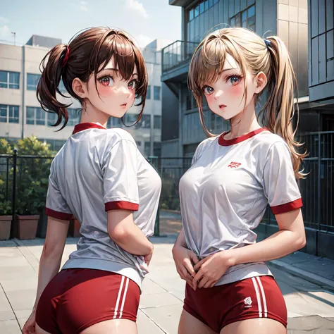 (masterpiece:1.2), (best quality:1.2), (extremely detailed:1.2)(ultra detailed), (2girls:1.4), <lora:trueBuruma_v26red:0.2> red buruma, red gym uniform, 
<lora:add_detail:0.8>
 <lora:school_yard_v0.1:0.8> school yard
dancing
 <lora:GoodHands-beta2:0.8>