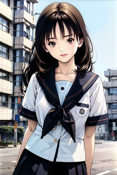 <lora:Katsura_Masakazu_v3:0.8>,Yoshizuki iori,<lora:jk_uniform:0.8>,JK_style,short-sleeved JK_shirt,short-sleeved JK_sailor,JK_suit,JK_tie,<lora:school_yard_v0.1:0.8>,school yard,, (masterpiece, best quality, high quality, highres, ultra-detailed),