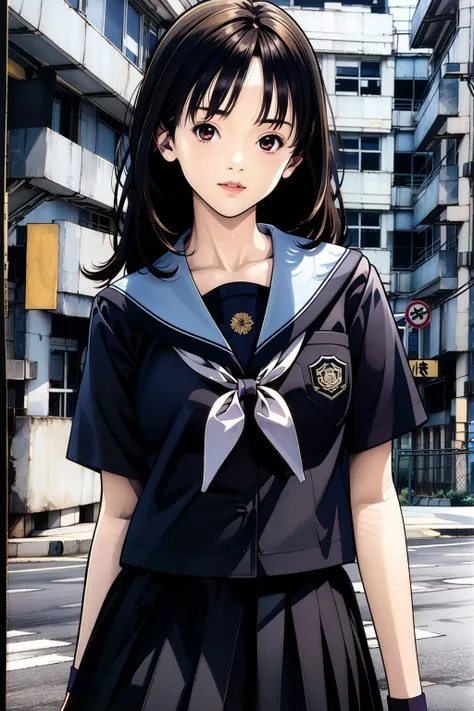 <lora:Katsura_Masakazu_v3:0.8>,Yoshizuki iori,<lora:jk_uniform:0.8>,JK_style,short-sleeved JK_shirt,short-sleeved JK_sailor,JK_suit,JK_tie,<lora:school_yard_v0.1:0.8>,school yard,, (masterpiece, best quality, high quality, highres, ultra-detailed),