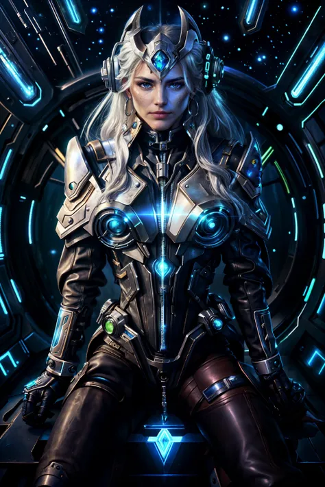 (photorealistic:1.5), (8k, RAW photo), (highest quality, masterpiece), ultra high res, ultra-detailed, (photo) BREAK NerazimAI woman sitting in a space ship, (disheveled Silver hair), choker, hip belt, futuristic NerazimAI  helmet, earrings, piercing, tattoos BREAK (leather jacket) BREAK (realistic skin texture), absurdres, high quality, sharp focus, (fujifilm xt3), soft lighting, [by greg rutkowski:0.5], [by Boris Vallejo:0.5], [by luis royo:0.3] <lora:NerazimAI:0.8>