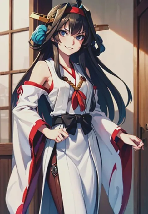 <lora:FastBattleship_Kongou:0.8>, FastBattleship_Kongou, smirk,, (gorgeous, beautiful, enchanting:1.3)