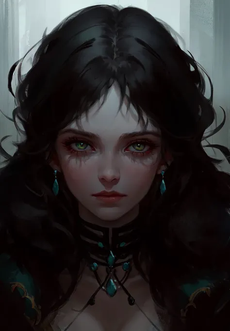 dark shadows, entombed, trending on artstation, delicate face, cute eyes, puffy disheveled hair, long fluffy hair, ostentious dress, painterly, absurd detail, ([e_pegah:e_3d:,0.99]:0.7), m_wlop