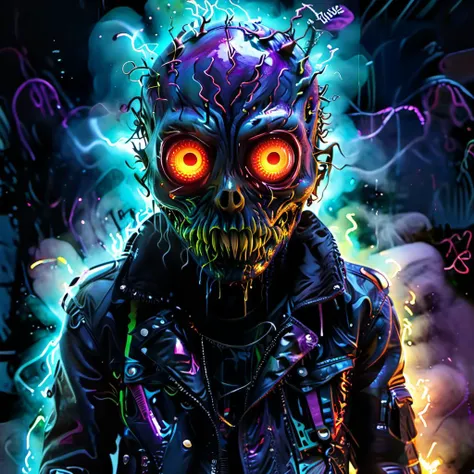 fullbody view,full body), masterpiece, hd, psychedelic panting psychedelic,insane void, glowing eyes, extra eyes, horror, drawing, zombie, photo, detailed, 8k, simple background dark background, Light and Bright, psychedelic colors, octane engine, spotlit, Iphone X, deep indigo neon hue, Light streaks, Earth, Grim, Afropunk, short lighting, Explosions, 32k<lora:xl_more_art-full_v1:0.5><lora:add_detail:1> <lora:mjv6:0.8>