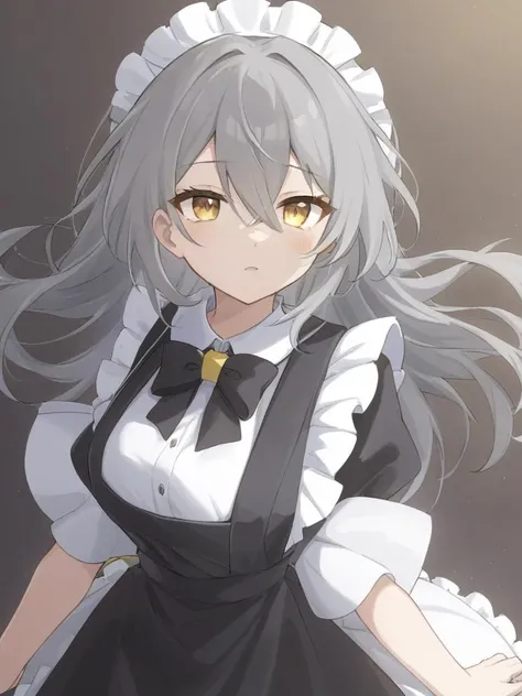 <lora:xl_xing girl-000008:0.8>,xing girl,Gray hair,Yellow Eyes,maid,