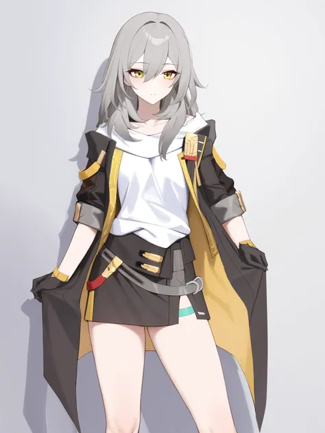 <lora:xl_Stelle(kohaku_delta)2:1>,sailulu style,stelle is a girl with long gray hair and yellow eyes,she is wearing xing costume,, masterpiece,best quality,