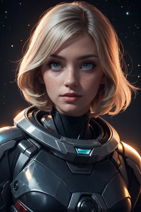 8k uhd, (best quality:1.2), (masterpiece:1.2), very detailed, intricate details, hyper detailed, <lora:realistic:0.3>, <lora:sharpen-soften:-0.25>,
1 girl, adult (elven:0.7) woman, freckles, aquamarine eyes, silver layered hair,
solo, (full body:0.6), looking at viewer, detailed background, detailed face, (masseffect theme:1.1) (glowing eyes:1.05), embodied star constellation, star sign, at peace, occult, cancer, geometric patterns, interstellar , bright lights, aura, consciousness, backlighting, cosmic space background, surreal ethereal atmosphere,