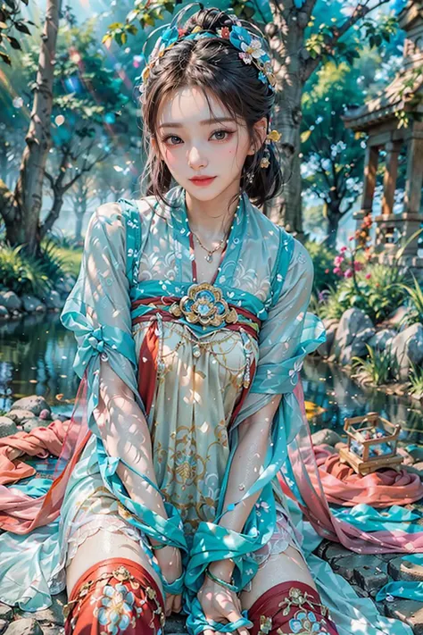 <(best quality, extremery best quality, masterpiece:1.4), (realistic, intricate details:1.4), (photorealistic:1.4), (extremely intricate:1.4), highres, ultra highres, ultra-detailed, absurdres, incredibly absurdres, extremely detailed, high quality, high resolution, hyperrealistic, ultra-realistic, hyper-detailed, top quality, best, fine detail, massive detail, Highly detailed, extreme detailed, highest detailed, high-res, absolutely resolution, reflection, (refraction:1.4), (hyperrealism:1.4)>, BREAK, 1girl, solo, looking at viewer, (young cute beautiful 18-year-old girl:1.4), 3d face, (hand of Guido Daniele:1.4), beautiful girl, Beautiful face, pretty, girlface, kpop idol, supermodel, stunning innocent symmetry face, perfect body, medium breast, slim waist, slim legs, (high detailed skin:1.5), glowing eyes, goddess, natural skin texture, shiny skin, White skin, Beautiful detailed face, detailed face, real skin texture, cute delicate face, finely detailed face, golden ratio, golden ratio face, expressive eyes, perfect face, perfect skin, flawless face, clear face, shiny hair, pale skin, Proper body proportion, perfect anatomy, realistic skin texture, luscious lips, glossy lips, natural makeup, beautiful bright pupils, slender figure, intricate eyes, detailed pupils, detailed face and eyes, longeyelashes, blush, good hand, perfect hands, pretty face, beautiful female bodies, finely detailed skin, oily shiny skin, clean facial features, an extremely delicate and beautiful, cute & girly, beautiful detailed eyes, stars in the eyes, BREAK, (((((standing, (hanfu, tang style, tang style outfits, pink upper shan, pink chest pleated skirt, red with pink waistband, red pibo:1.4), (smile, Pink hair, Pink eye, long hair, Pink eyelashes, Pink lips, Pink lip colour, Eyes glowing Pink, flat bangs, pink fluffy bunny:1.5), (night, Night time, moon light, sky, landscape, aurora borealis, stars, outdoors, Chinese, Pink fireworks, Sakura tree background:1.4), (lake background, mountains, full moon background, night lake shore, river, forest, chinese style countryard, lanterns, pond, cobblestone pathway, building pavilion, chinese buildings, moutains, misty lake, ancient chinese background, puddle, after the rain, petals falling, wet grass and trees, flower sea, in a meadow, waterfall, breeze, flying splashes, flying petals, leaves, bloom, bloom effect, surrounded by heavy floating petal flow, petal, Pink butterfly, flower, detailed beautiful grassland with petal, flowers, plants, Pink rose, many Pink roses, leaves falling from the tree, dust is drifting, ethereal, scenery, nature, mysterious background:1.4), (iridescent colors, Iridescence, blush, mysterious, fantasy background, fantasy, open mouth:1.2), (fog, wind:1.2), (Luminescent Particles:1.3), (fullbody:1.2), (eye focus, face focus, character focus, close-up face:1.2), (dutch angle, cowboy shot:1.3), colorful refraction)))), BREAK, <watercolor, available light, detailed light, volumetric fog, beautiful lighting, Rembrandt lighting, Cinematic, pixel art, game art, key visual, surreal, PBR Texturing, Anisotropic Filtering, Maximum Clarity And Sharpness, Albedo And Specular Maps, Multi-Layered Textures, Surface Shading, Sub-Pixel Convolution, Sub-Pixel Convolution, Accurate Simulation Of Light-Material Interaction, blurry foreground, broad light, volumetric light effect, matte painting, perfectly defined features, volumetric lighting, Tone Mapping, Lumen Reflections, Global illumination, Ray Tracing, Screen Space Global Illumination, Accent Lighting, 32k, Natural Lighting, volumetric, cinematic masterpiece, Rule of thirds, high dynamic range, Multi-exposure HDR capture, cinematic render, game cg cinematic, atmospheric perspective, scene, epic dynamic frame, motion blur, ((cinematic look, Film look)), rim light, 4k textures, adobe lightroom, photolab, insane details, hyperdetailed, exposure blend, professional color grading, professional color correction, aerial perspective, particles and dust in beams of light, cinematic scene, dynamic lighting, sharp details, lomography, soft focus, light leaks, bold hues, atmospheric depth, (explosive light and shadow:1.2), aesthetics, intricate designs, ultra realistic digital art, (zentangle, mandala, tangle, entangle), (fractal art), elegant, vivid colours, floating particles, particles, dramatic, epic, (ink drawing, oil painting detailed), (dramatic lighting:1.2), RAW, huge filesize, extremery detailed CG, Photo, 8k uhd, cinematic atmosphere, trending on artstation, award-winning glamour photograph, highly detailed photo, official art, beautiful and aesthetic, unity 8k wallpaper, beautiful, highly detailed CG illustration, best illustration, intricate, Amazing, emotional, analog, painting, digital painting, concept art, Oil Painting, illustration, Classical art, Renaissance, Romanticism, Neoclassicism, Color Palette, depth and contrast, Vibrant colors, saturated, rich saturation, color harmony, vivid palette, concept-art, design style, detail character, concept render, colorful, analog photography, dreamy atmosphere, specular highlights, atmospheric lighting, (dynamic angle, dynamic pose :1.3), (shiny, clothes reflecting light, lens flare, bloom effect, light particle, lens glare:1.3), realistic lighting, cinematic light, (cinematic lighting), light in the face, soft lighting, saturated colors, detailed background, sharp focus, 8k high definition, perspective, Master Composition, roughness, post-processing, soft shadows, realistic shadows, ambient occlusion, ray-tracing, subsurface scattering, photon mapping, physically-based rendering, octane rendering, unreal engine 5, ue5 rendering, Adobe After FX, dslr, RTX, Best character details, radiosity, sharp, antialiased, RAW photo, HDR, 8k, 4k, (((Photographed by Roger Deakins, using a RED Monstro 8K VV camera and a series of high-end lenses))), ((Hasselblad photography)), (film grain:1.4), Kodak portra 400, ((Fujifilm X-T5)), professional photograph, depth of field, caustics, Broad lighting, diffuse lighting, rim lighting, two tone lighting, textile details, visible pores, high resolution scan, professionally color graded, photographic reality, automatic white balance, best lighting, detailed shadow, high contrast, strong light and shadow>, (PureErosFace_V1:0.5), (ulzzang-6500:1), <lora:epiNoiseoffset_v3:0.05>, <lora:add_detail:0.1>, <lora:hanfuTang_v35:0.8>, <lora:zhongfenghuaxiyou-000018:0.05>, zhongfenghua